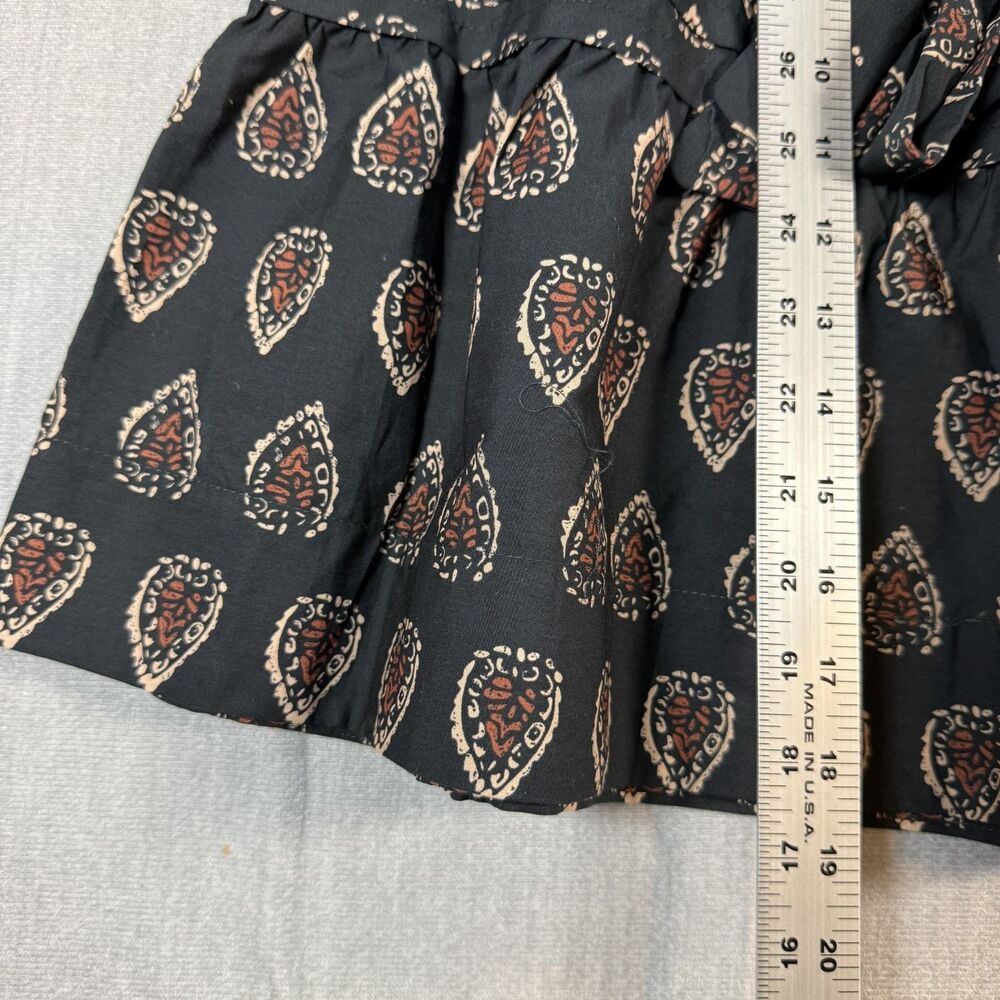 NWT Anthropologie The Somerset Mini Skirt Smocked Block Print Black Tan L Large - Picture 6 of 6
